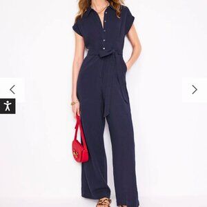 Boden Colette Double Cloth Jumpsuit, navy, size 8P
